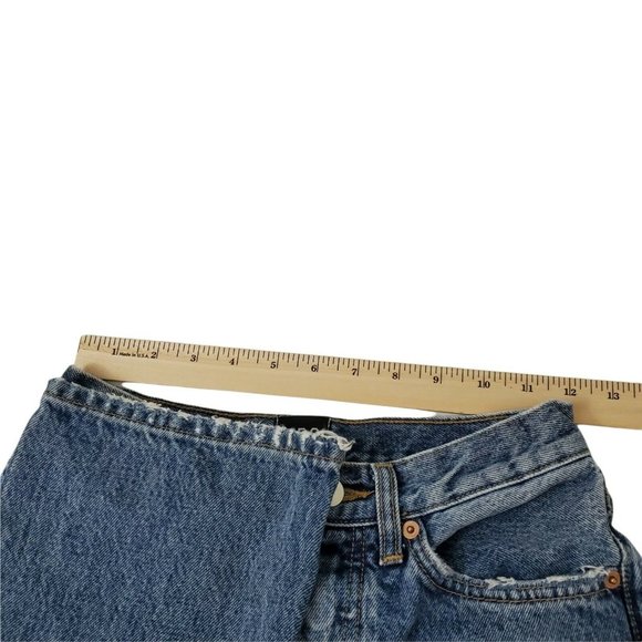 BDG Womens Jeans 24 Blue High Rise Relaxed Straight Button Fly Distressed Denim - Picture 8 of 10